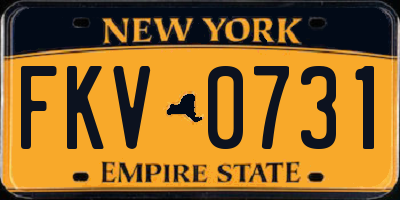 NY license plate FKV0731