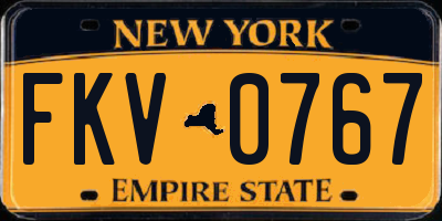 NY license plate FKV0767