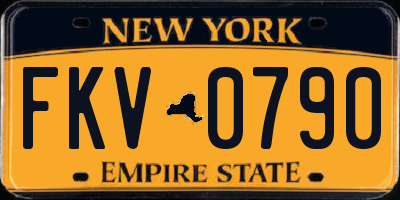 NY license plate FKV0790