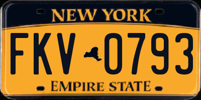 NY license plate FKV0793
