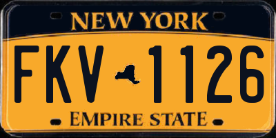 NY license plate FKV1126