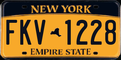 NY license plate FKV1228