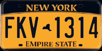 NY license plate FKV1314