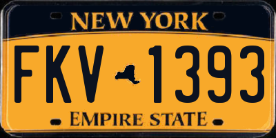 NY license plate FKV1393
