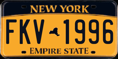 NY license plate FKV1996