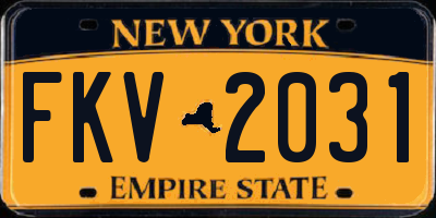NY license plate FKV2031