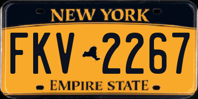 NY license plate FKV2267