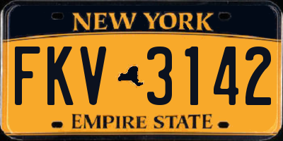 NY license plate FKV3142