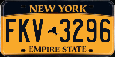 NY license plate FKV3296