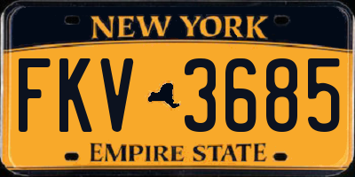 NY license plate FKV3685