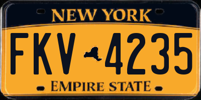 NY license plate FKV4235