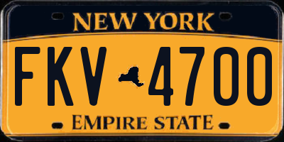 NY license plate FKV4700
