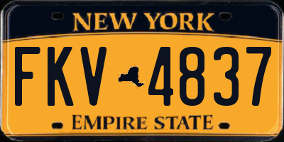 NY license plate FKV4837