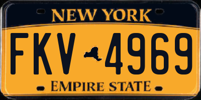NY license plate FKV4969