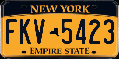 NY license plate FKV5423
