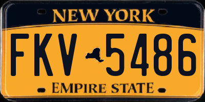 NY license plate FKV5486