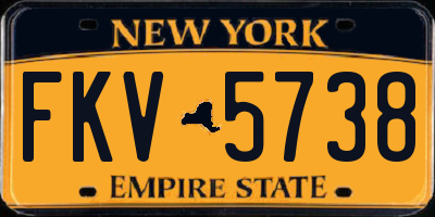 NY license plate FKV5738