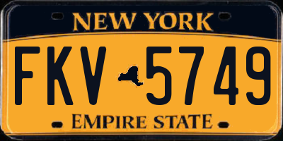 NY license plate FKV5749