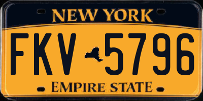 NY license plate FKV5796
