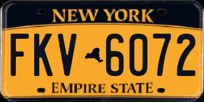 NY license plate FKV6072