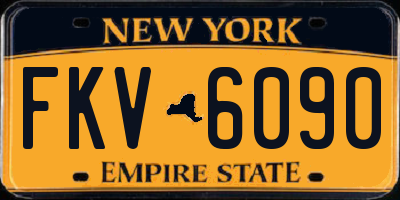 NY license plate FKV6090
