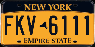 NY license plate FKV6111