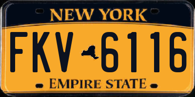 NY license plate FKV6116