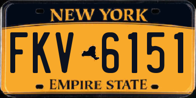 NY license plate FKV6151