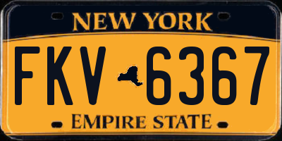 NY license plate FKV6367