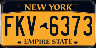 NY license plate FKV6373