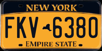 NY license plate FKV6380
