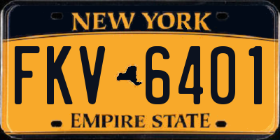 NY license plate FKV6401