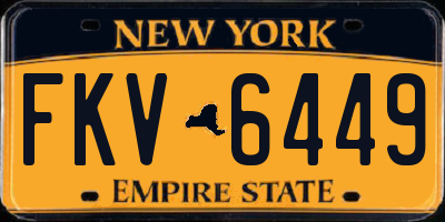 NY license plate FKV6449