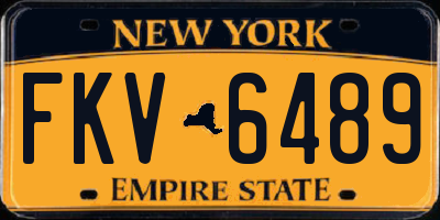 NY license plate FKV6489