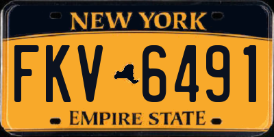 NY license plate FKV6491