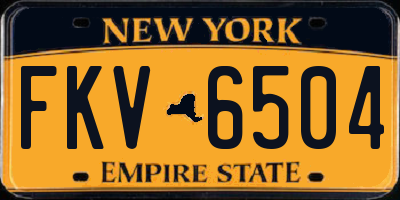 NY license plate FKV6504