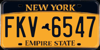 NY license plate FKV6547
