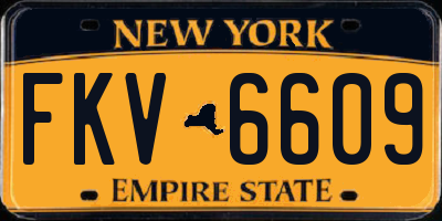 NY license plate FKV6609