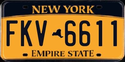 NY license plate FKV6611