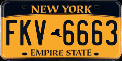 NY license plate FKV6663