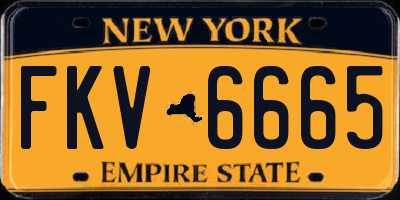NY license plate FKV6665