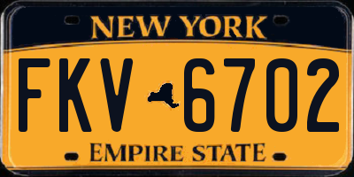NY license plate FKV6702