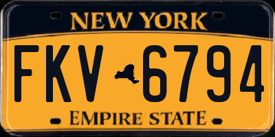 NY license plate FKV6794