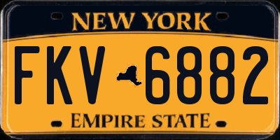 NY license plate FKV6882