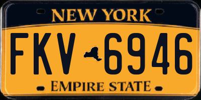 NY license plate FKV6946