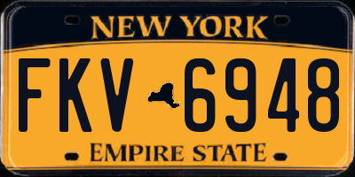 NY license plate FKV6948