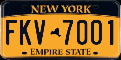NY license plate FKV7001
