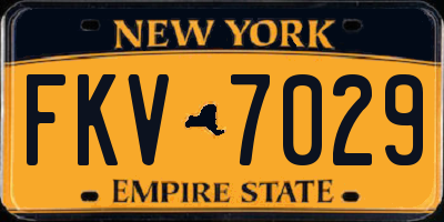 NY license plate FKV7029