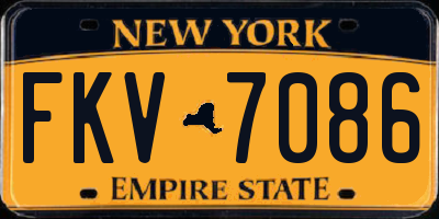 NY license plate FKV7086