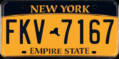 NY license plate FKV7167
